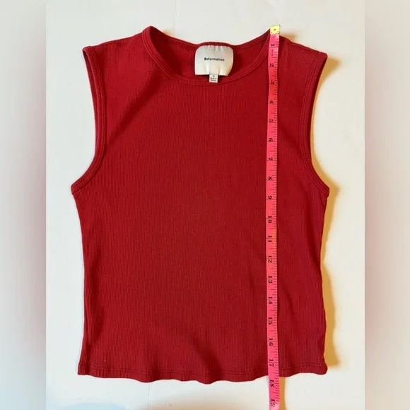 Reformation Red Ribbed Knit Top | small - Picture 5 of 5